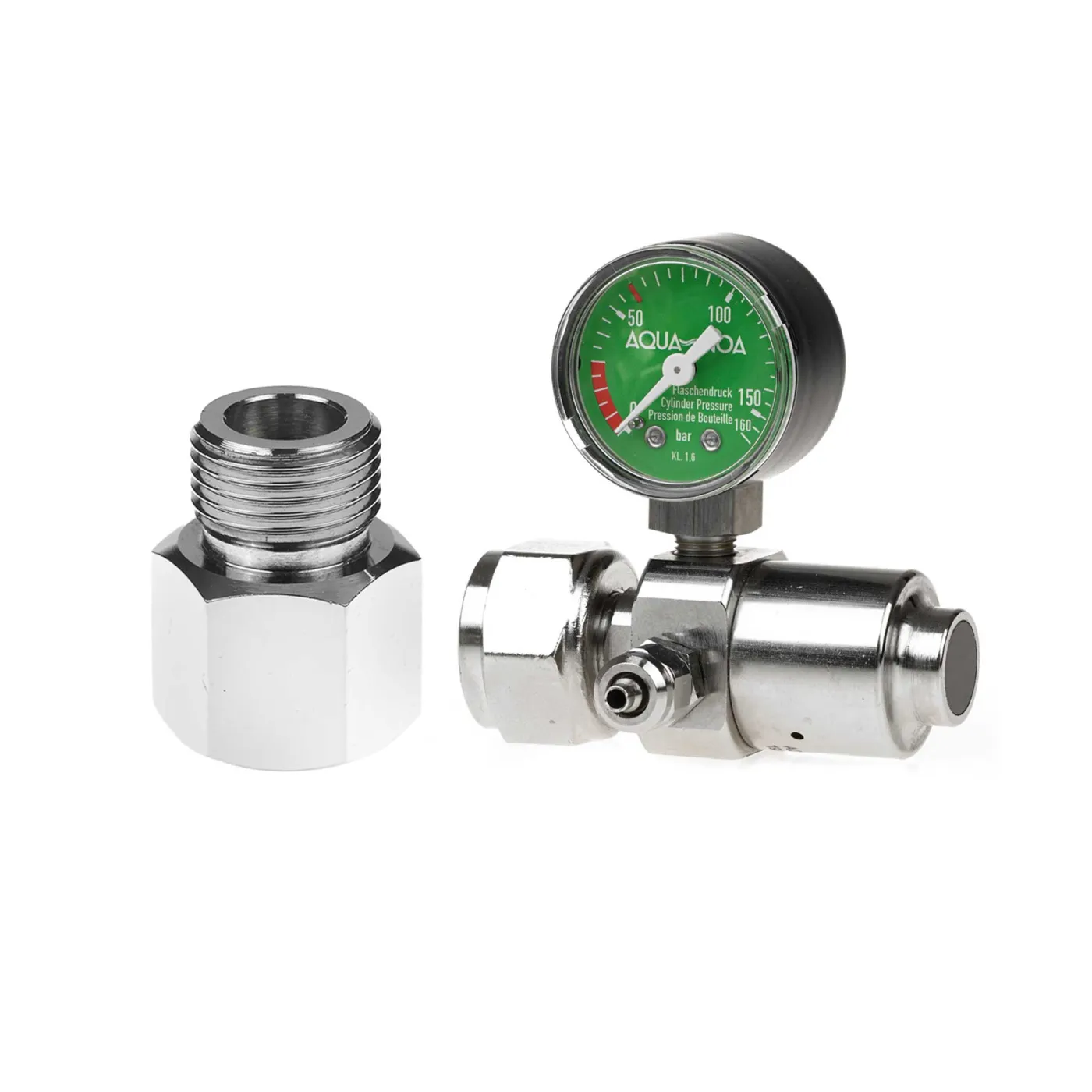 CO2 Druckminderer für Sodastreamflaschen Set | Druckminderer [W 21,8x1/14] + Sodastream Adapter