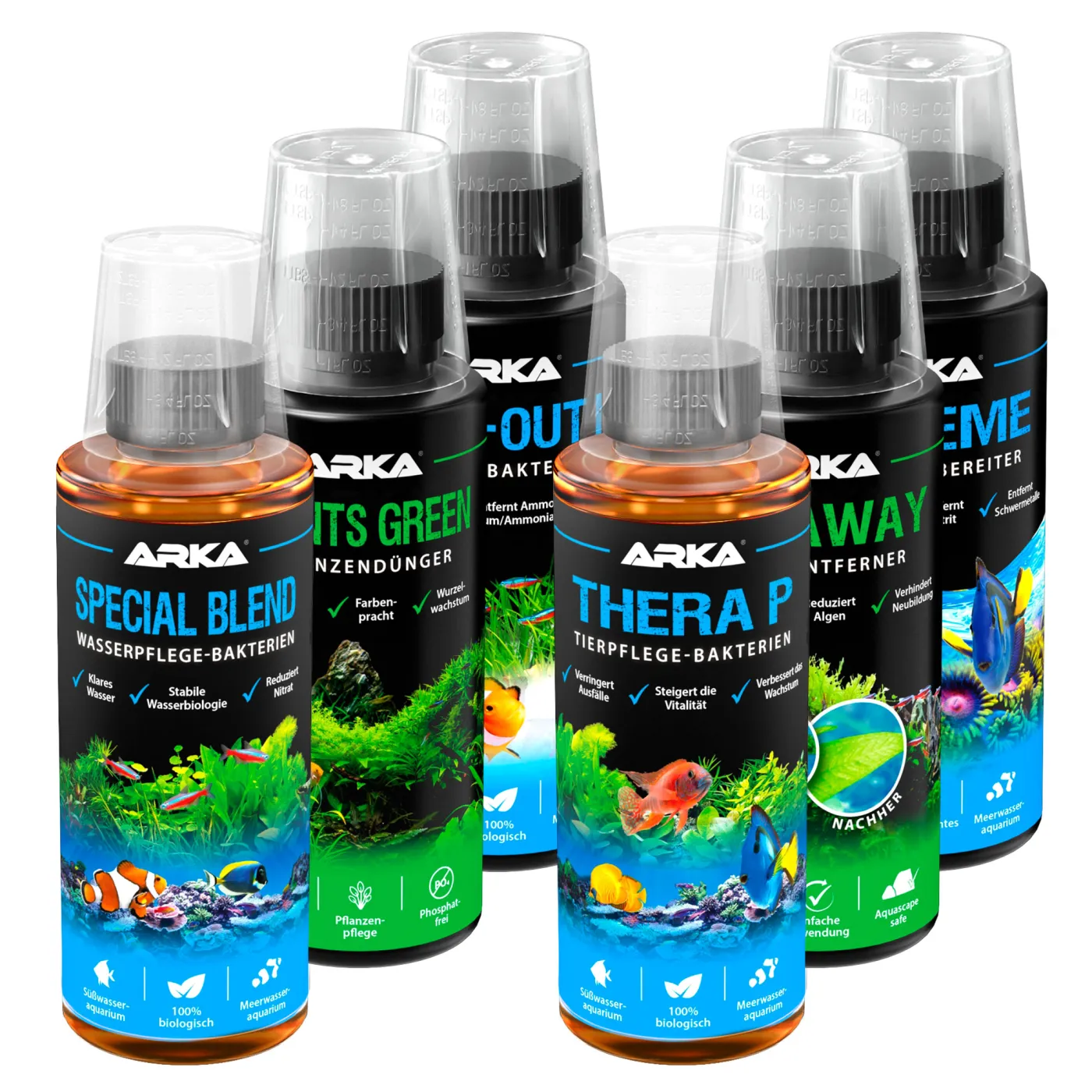 ARKA 6er Starter-Set: Einfahrhilfe & Wasser-, Pflanzen- und Fischpflege