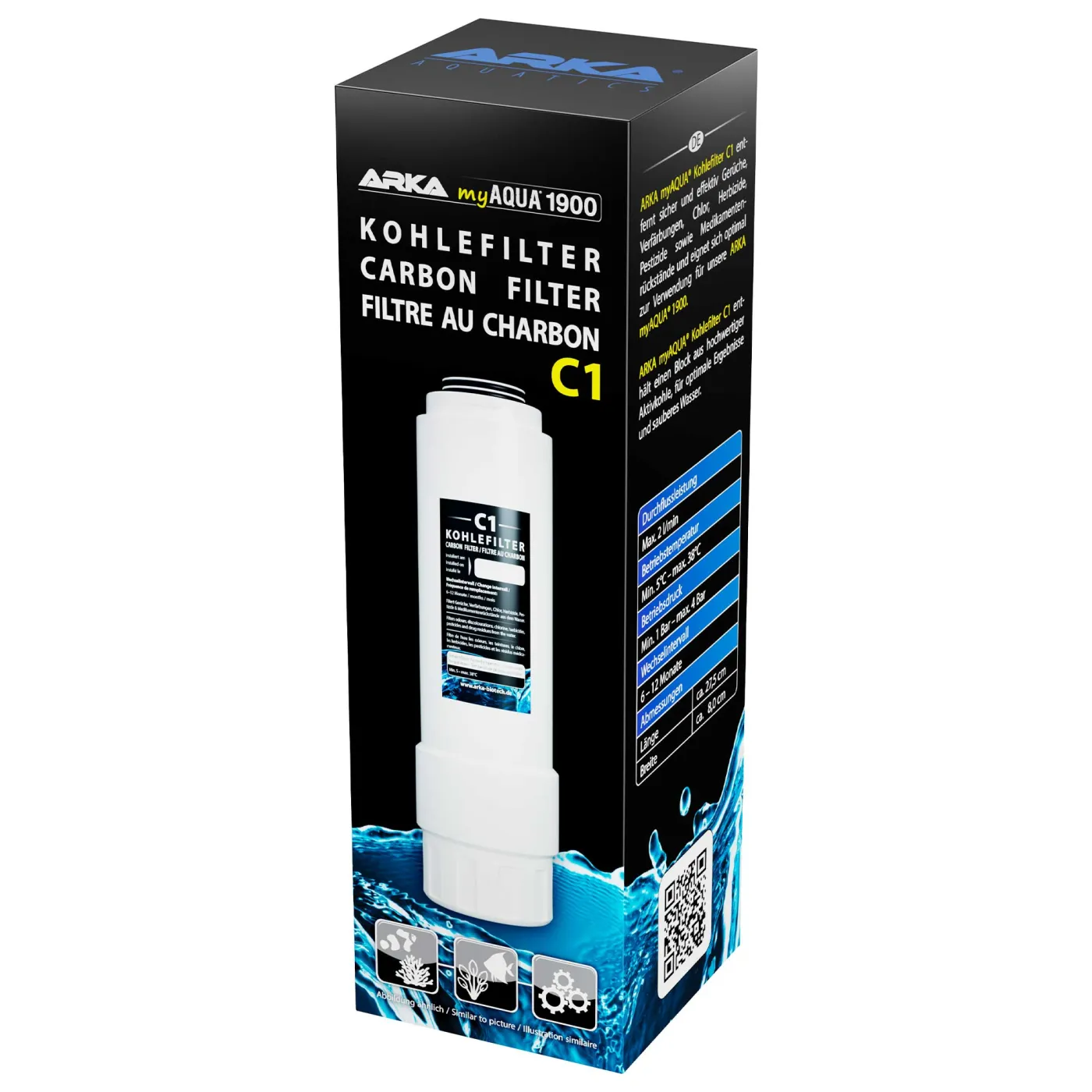 ARKA myAQUA 1900 Kohlefilter C1 Schnellwechselkartusche