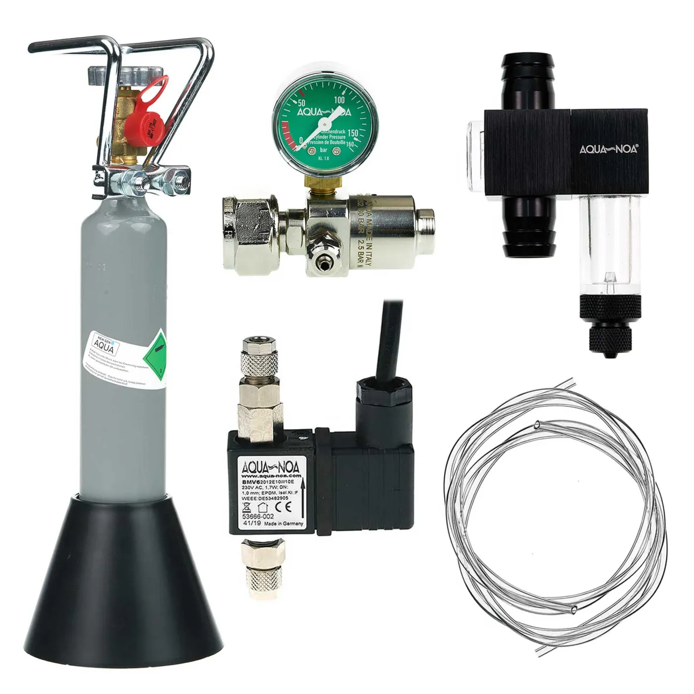 CO2 Komplettset mit Inline Diffusor | Versteckte und CO2-sparende Lösung für Aquarien 30