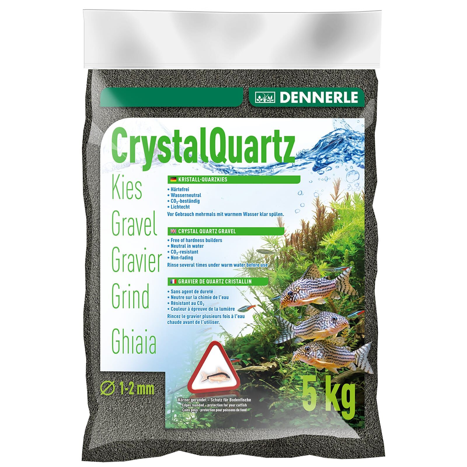 Dennerle - Kristall-Quarzkies - diamantschwarz - 5 kg - B-Ware