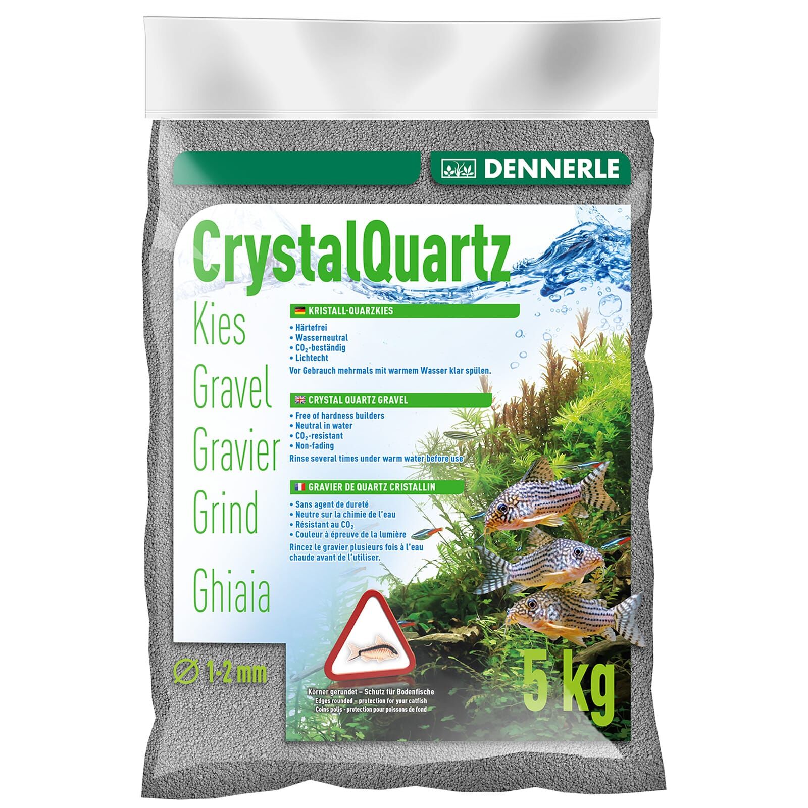 Dennerle - Kristall-Quarzkies - schiefergrau - 5 kg - B-Ware