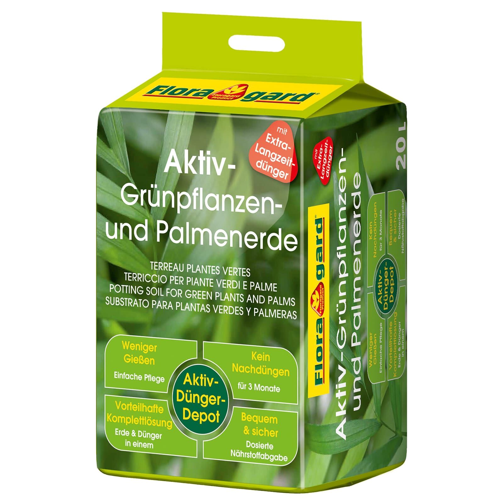 Floragard - Aktiv Grünpflanzen und Palmerde - 20 l