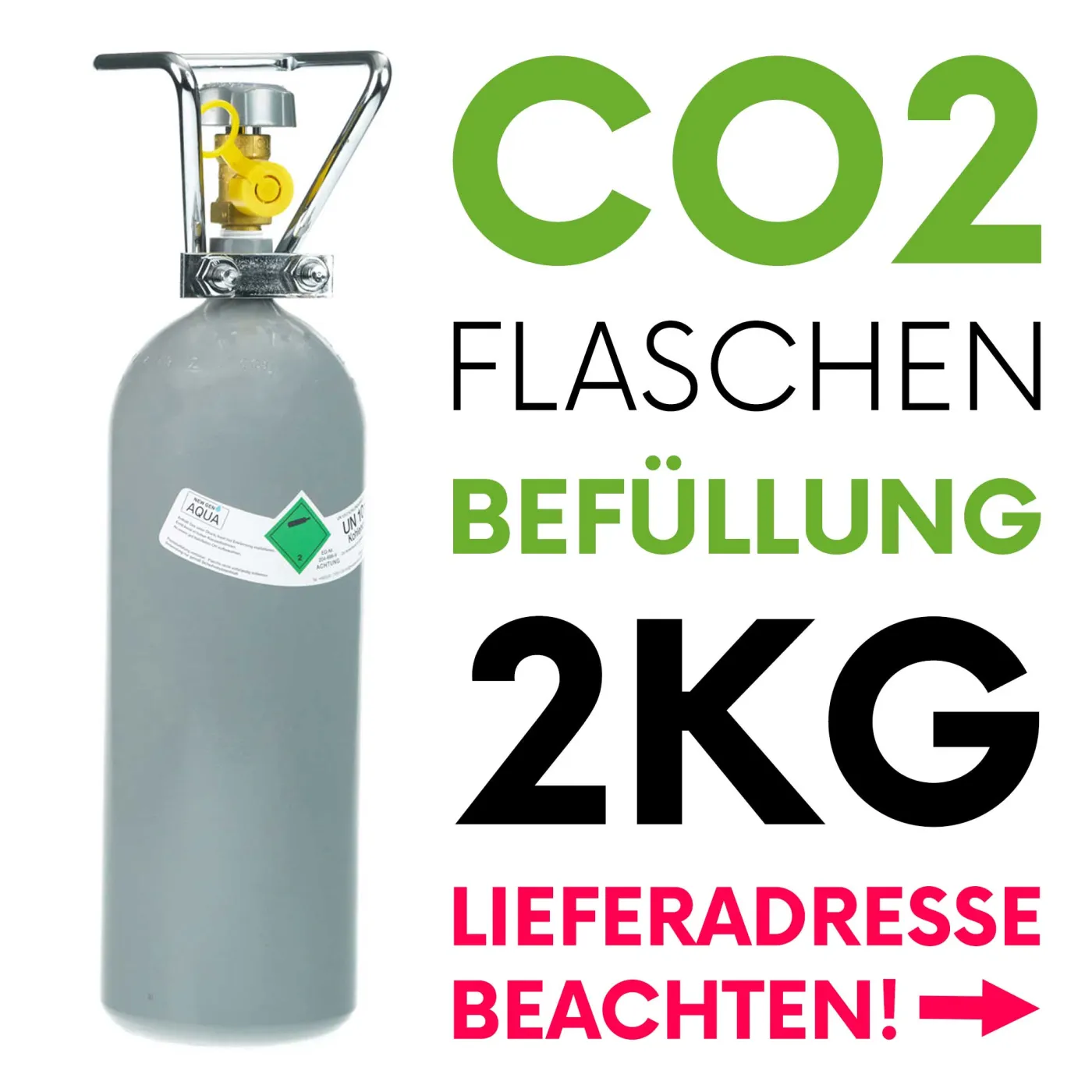 CO2 Befüllung für 2kg Mehrwegflaschen