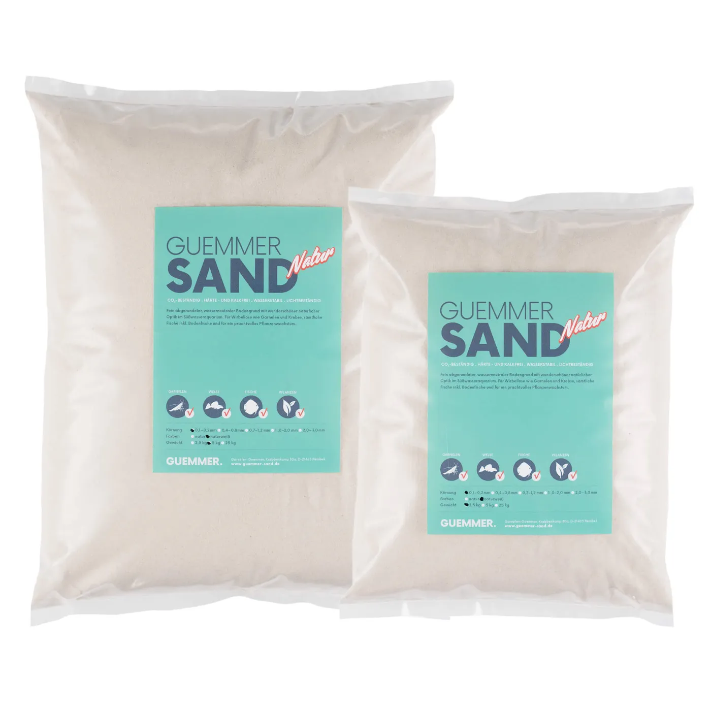 Guemmer-Sand naturweiß | natürlicher Aquariumsand
