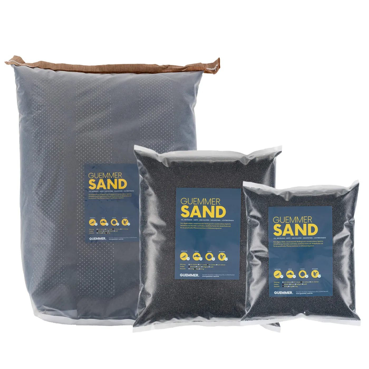 Guemmer-Sand schwarz | natürlicher Aquariensand