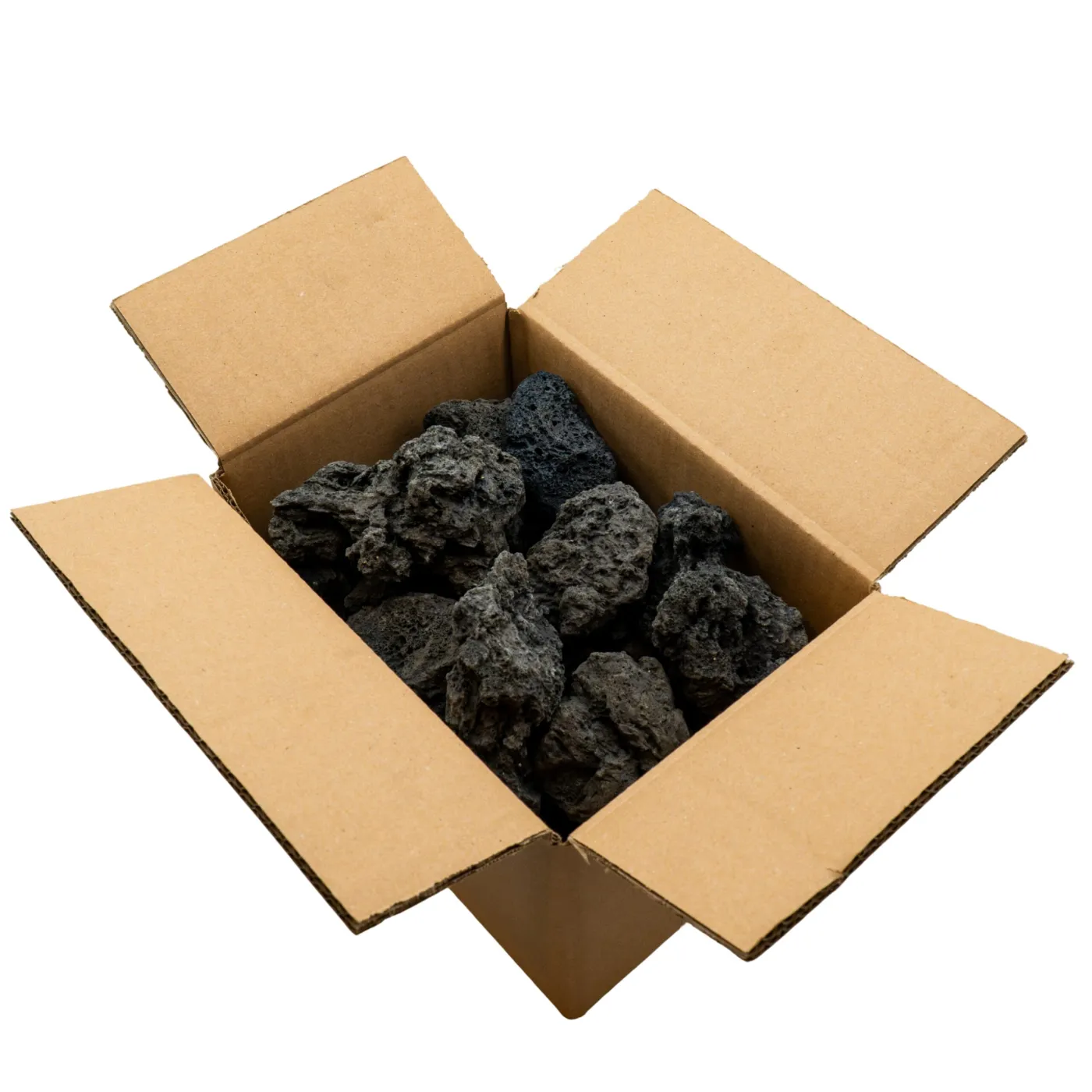 Schwarze Premium Lava - Detail Stücke - Box 2kg