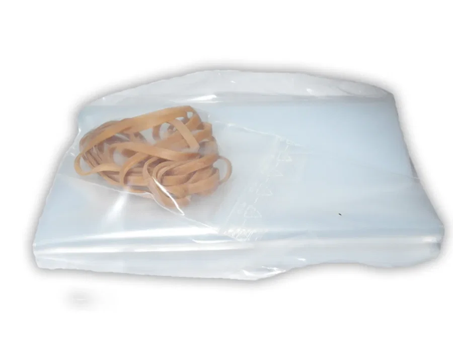Transportbeutel 180x400x0,08mm 10 Stk. + 12 Gummibänder extra stabil 80µ