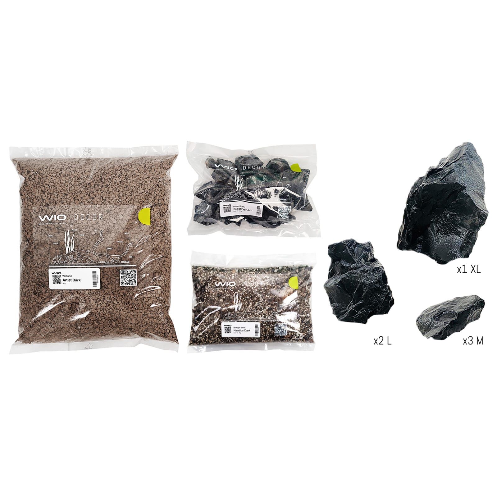WIO - Biotope Decor-Kit - Nautilus Dark - 0,1-20 cm - 20 kg