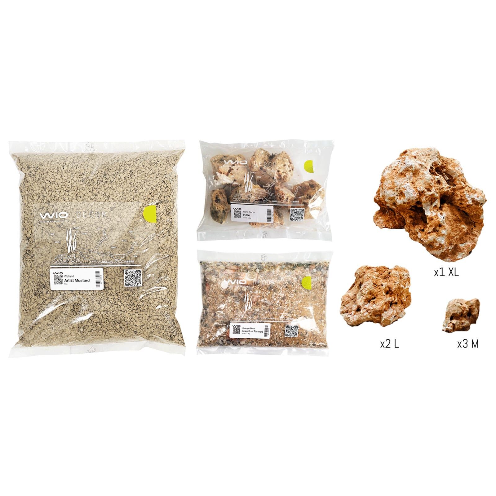 WIO - Biotope Decor-Kit - Nautilus Tan - 0,1-20 cm - 20 kg